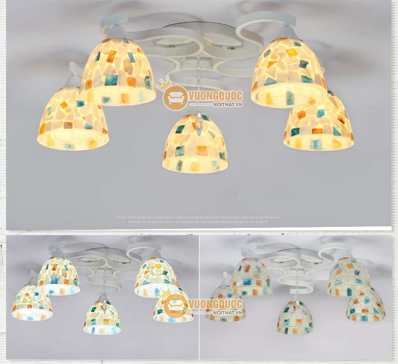 Đèn ốp trần trang trí tông trắng sang trọng YB424-6